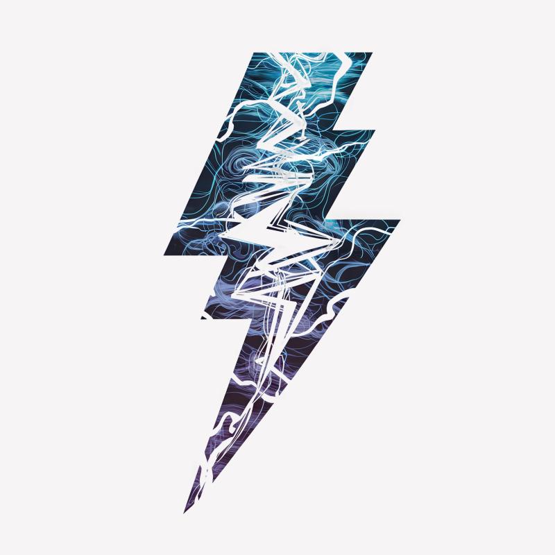 Abstract Lightning Bolt Graphic T-Shirt, Stylish Electric Power Design Tee, Modern Art Apparel for Men and Women Male T-Shirt