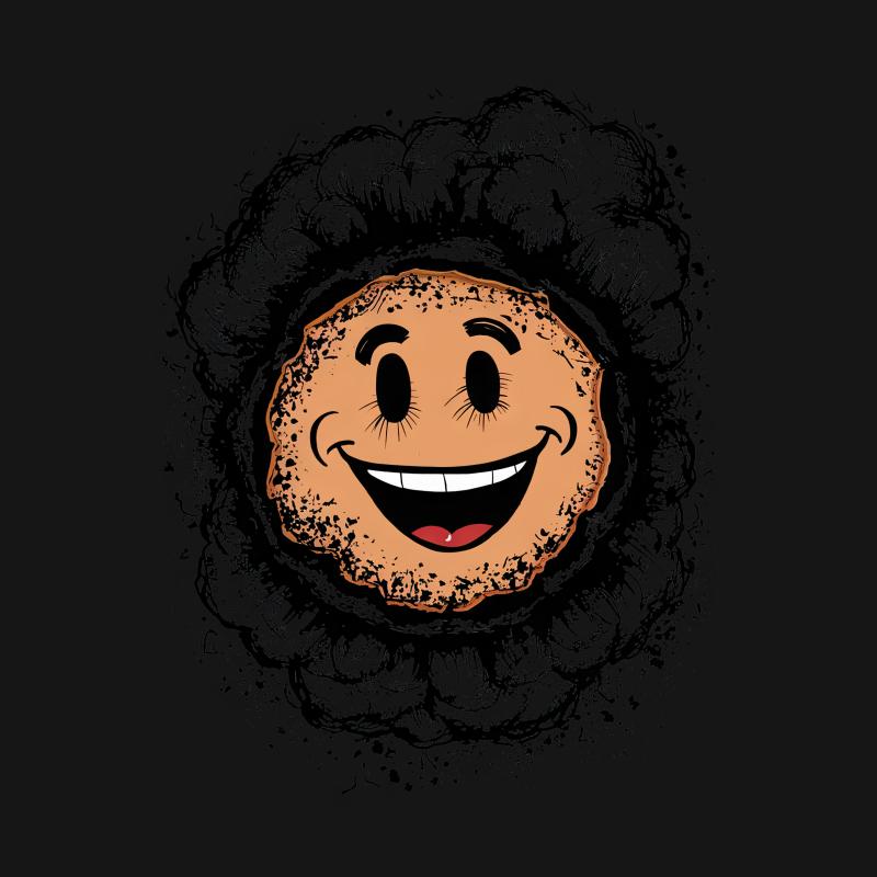 Unique Smiley Cookie Explosion Graphic Tee, Unisex Cotton T-Shirt, Casual Comfortable Shirt, Gift Idea Male T-Shirt