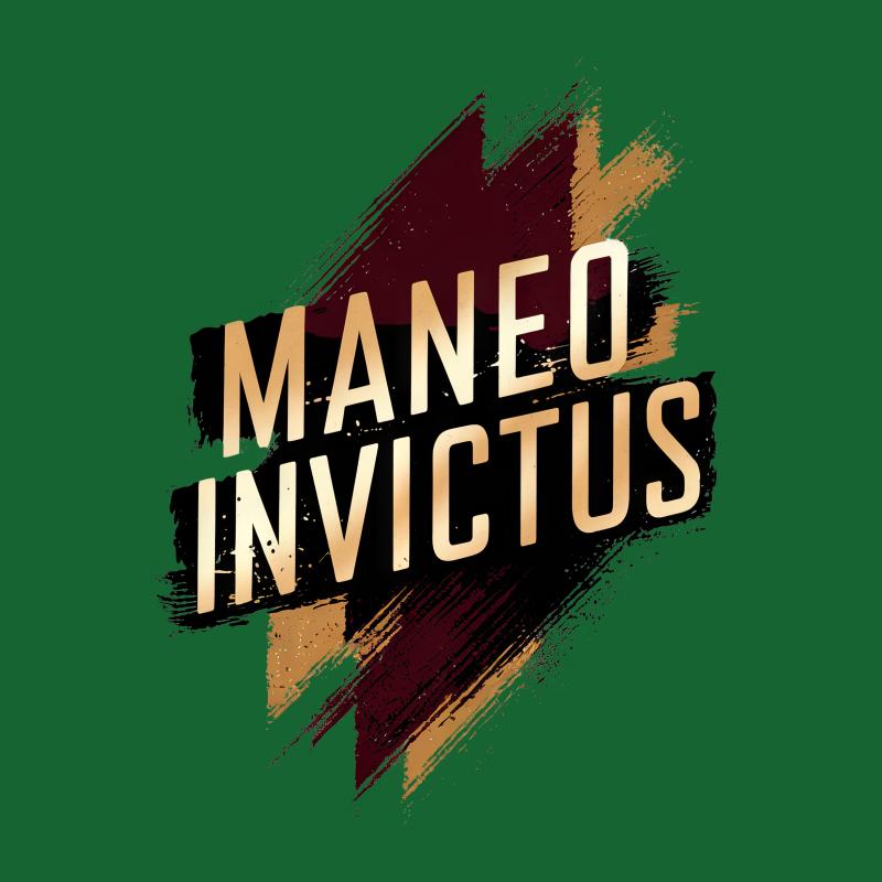 Abstract Maneo Invictus Graphic T-Shirt, Bold Statement Tee, Unisex Casualwear, Modern Design Shirt Female T-Shirt