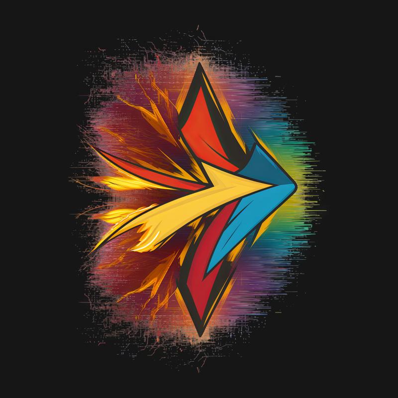 Abstract Art Lightning Bolt Graphic Tee, Colorful Splash Paint Design T-Shirt, Vibrant Artwork Casual Wear Male T-Shirt