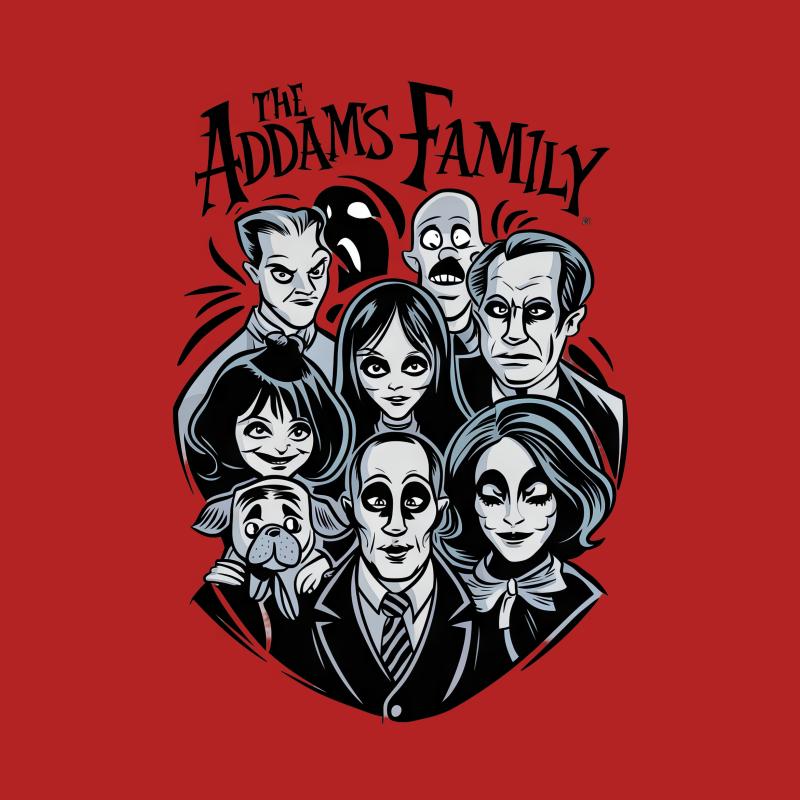 Addams Family Inspired T-Shirt, Vintage Cartoon Character Tee, Unisex Graphic Shirt, Goth Style Top Male T-Shirt