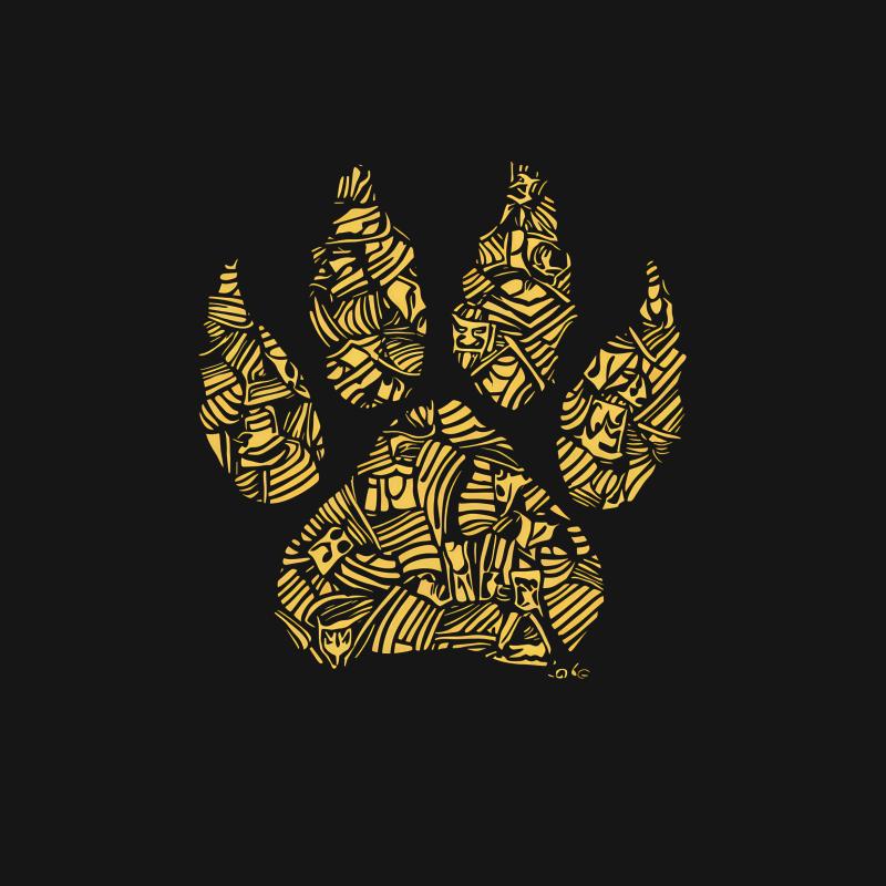 Abstract Animal Paw Print T-Shirt, Modern Art Design Tee, Unique Wildlife Graphic Shirt, Casual Wear Male T-Shirt