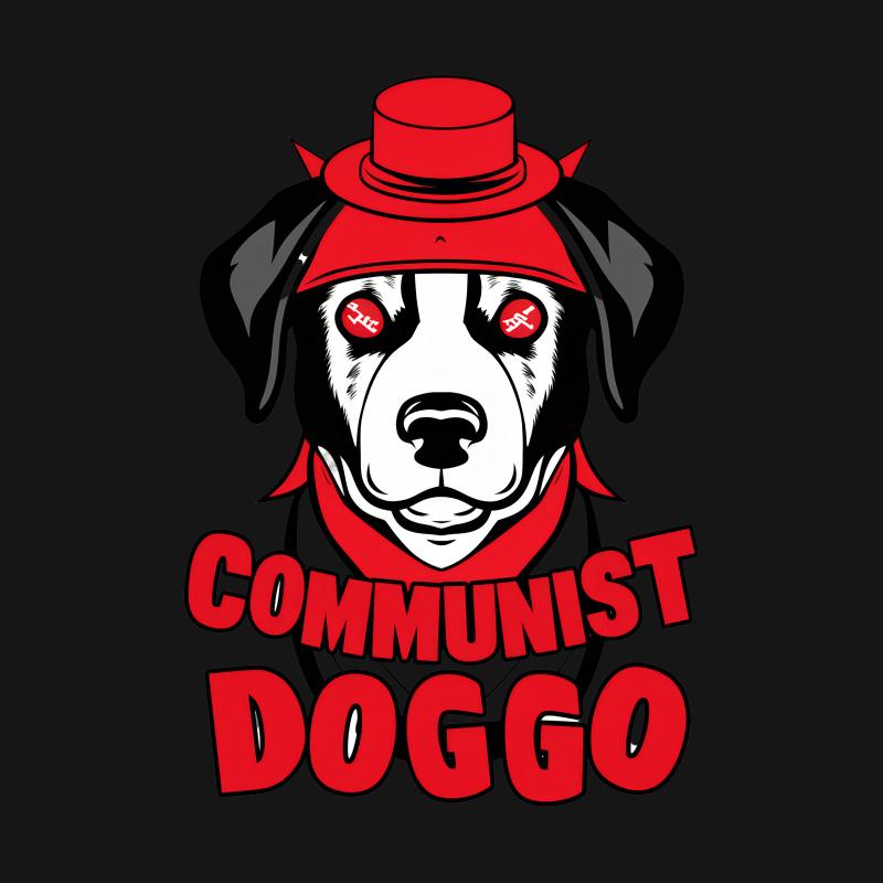 Unique Communist Doggo T-Shirt, Canine Lover Red Hat Tee, Funny Political Dog Shirt, Unisex Graphic Tee, Gift for Politically Aware Male T-Shirt