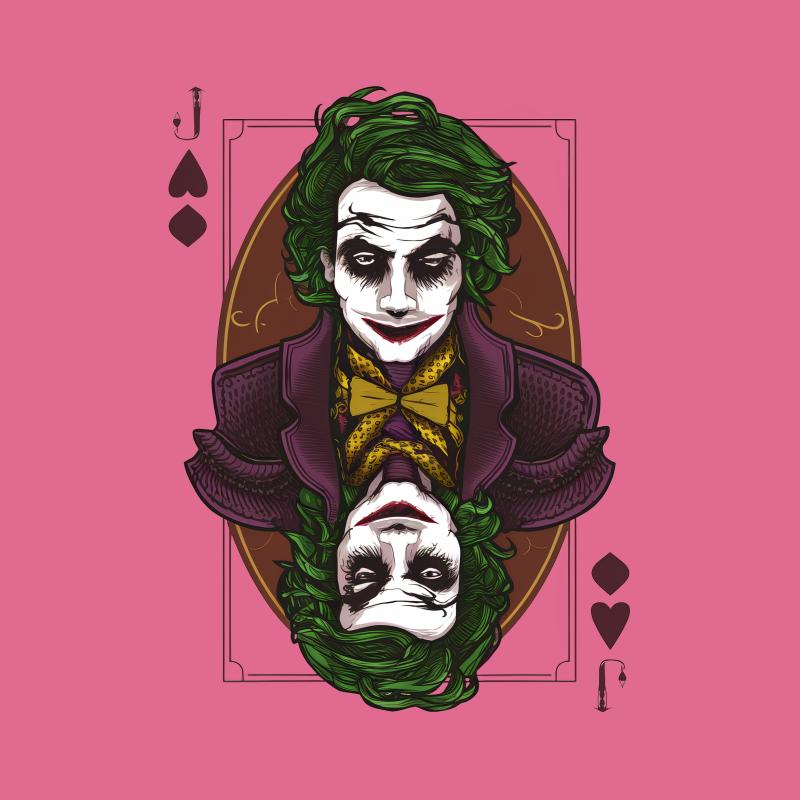 Joker Inspired Playing Card Art T-Shirt, Graphic Tee, Villain Character, Unique Illustration, Unisex Shirt Female T-Shirt