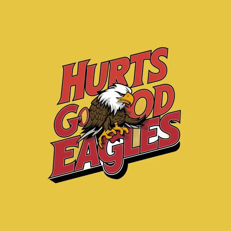 Bold Eagle Graphic T-Shirt Hurts Good Eagles - Patriotic Eagle Tee for Men and Women Female T-Shirt