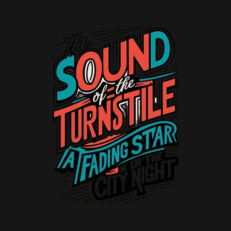 Retro Music T-Shirt - The Sound of the Turnstile, A Fading Star in the City Night Tee, Unisex Male T-Shirt