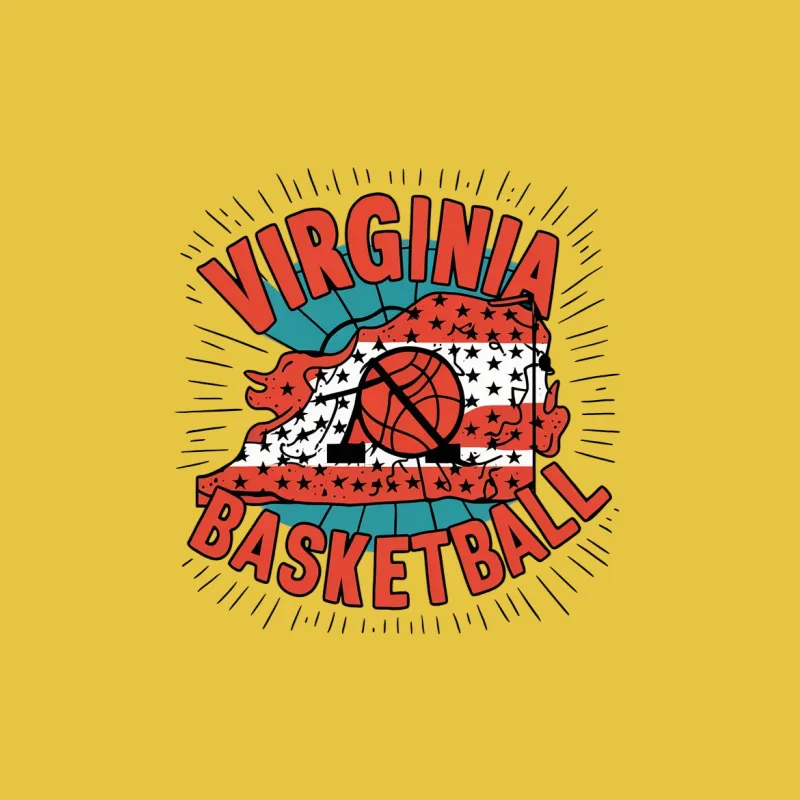 Vintage Virginia Basketball T-Shirt, Retro Style Sports Tee, Unisex Casual Graphic Top Male T-Shirt