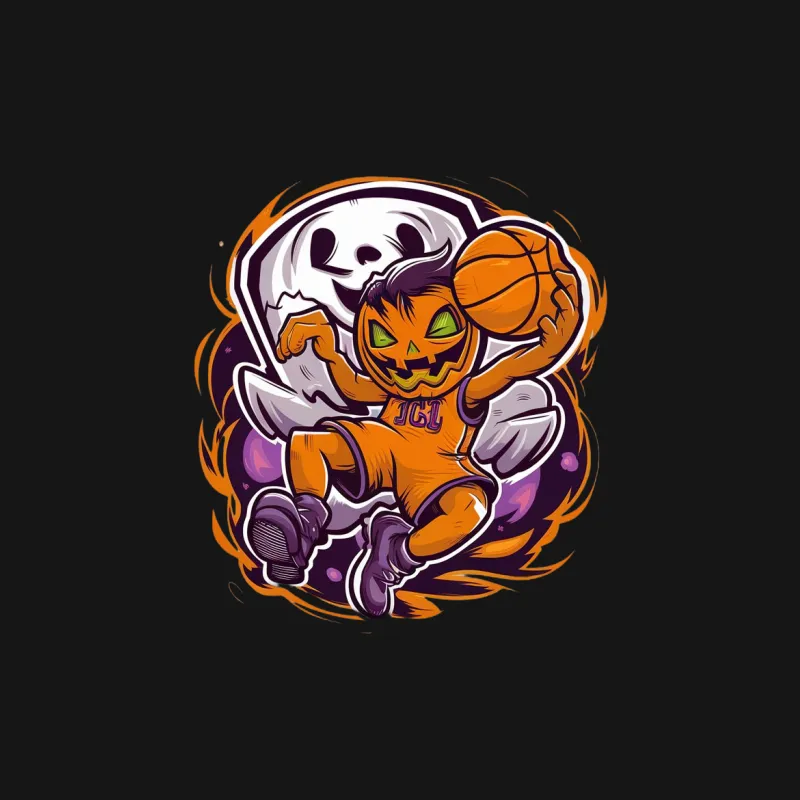 Halloween Basketball Pumpkin Character T-Shirt, Spooky Sports Fan Apparel, Unique Fall Season Shirt Female T-Shirt