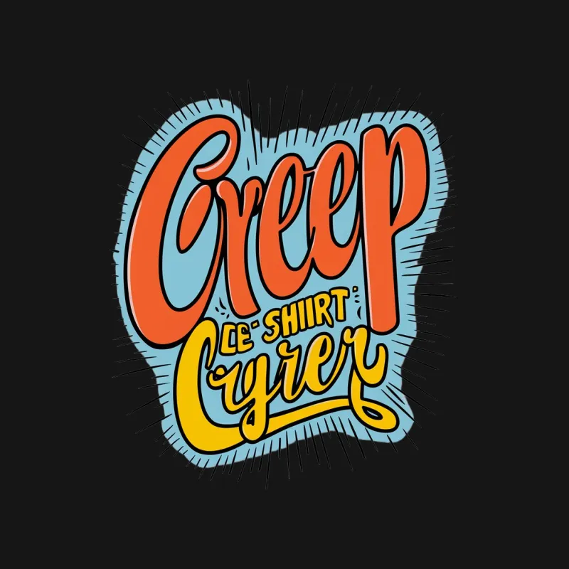 Creep Ice T-shirt Graphic, Bold Blue and Yellow Colors, Unisex Tee, Vintage Comic Style Design Male T-Shirt