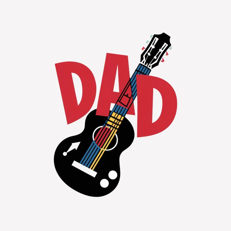 Dad Guitar T-Shirt, Classic Black Tee for Music Lovers, Father's Day Gift, Musician Dad Present Female T-Shirt