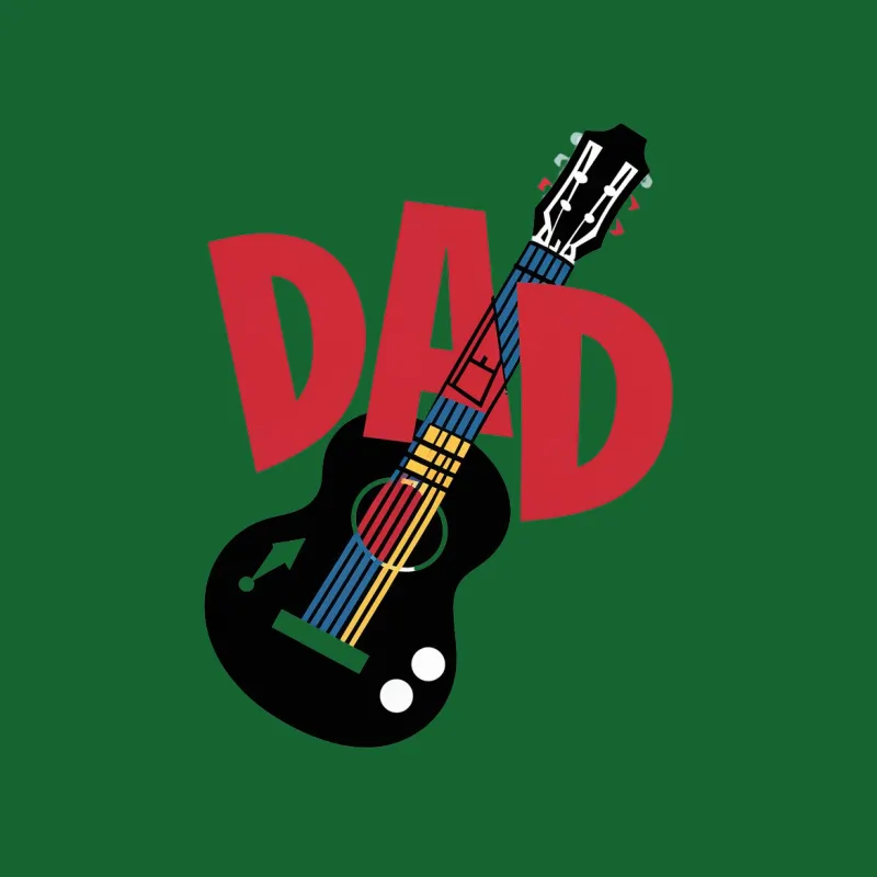 Dad Guitar T-Shirt, Classic Black Tee for Music Lovers, Father's Day Gift, Musician Dad Present Male T-Shirt