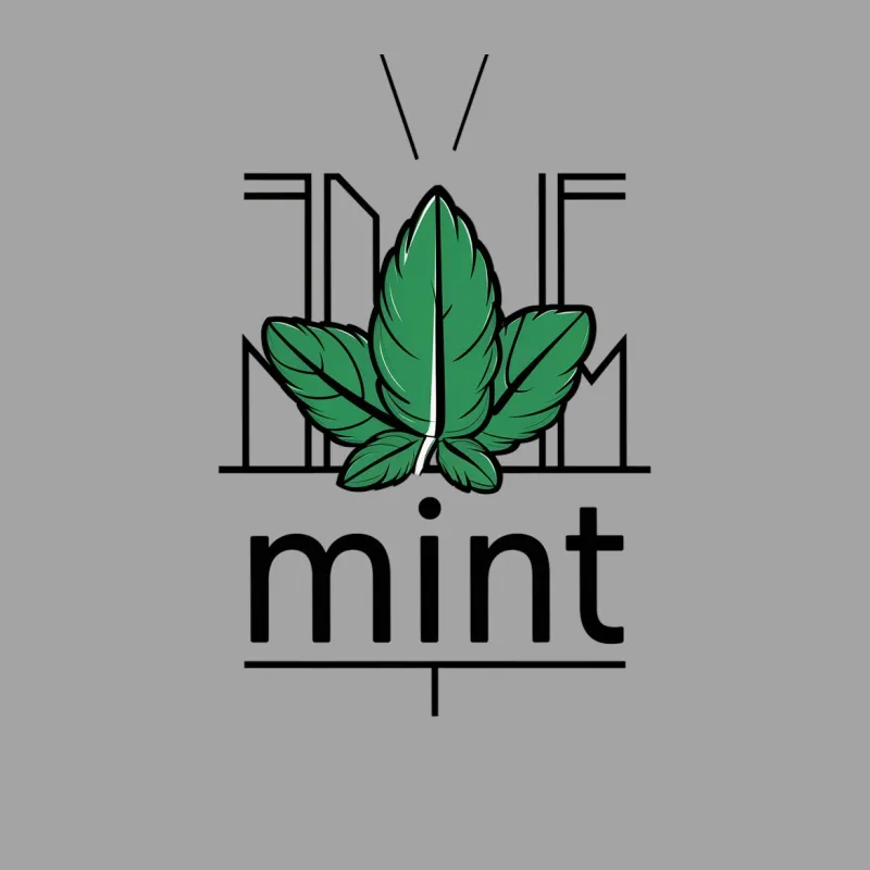 Mint Leaf Graphic T-Shirt, Fresh Green Mint Leaves Design, Unisex Casual Wear Tee Male T-Shirt