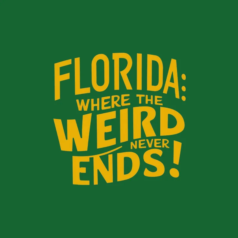 Florida T-Shirt Where The Weird Ends - Bold Yellow Graphic Tee, Unisex Casual Wear, Fun Statement Shirt Male T-Shirt