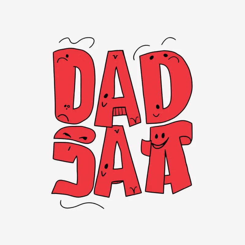 Fun Dad Joke T-Shirt, Unique Red Cartoon Lettering, Perfect Gift for Fathers Male T-Shirt