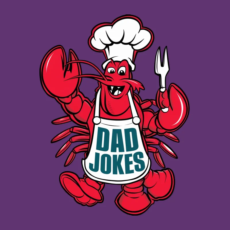 Dad Jokes Chef Lobster Graphic T-Shirt, Funny Cartoon Lobster in Chef Hat Tee, Unique Gift for Dads Male T-Shirt