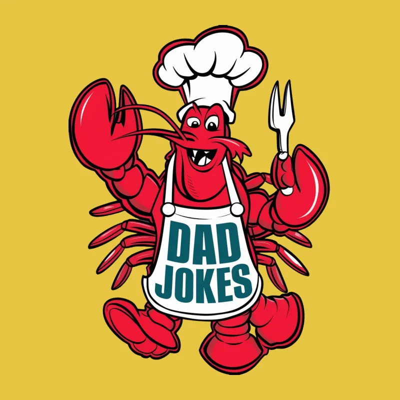 Dad Jokes Chef Lobster Graphic T-Shirt, Funny Cartoon Lobster in Chef Hat Tee, Unique Gift for Dads Female T-Shirt