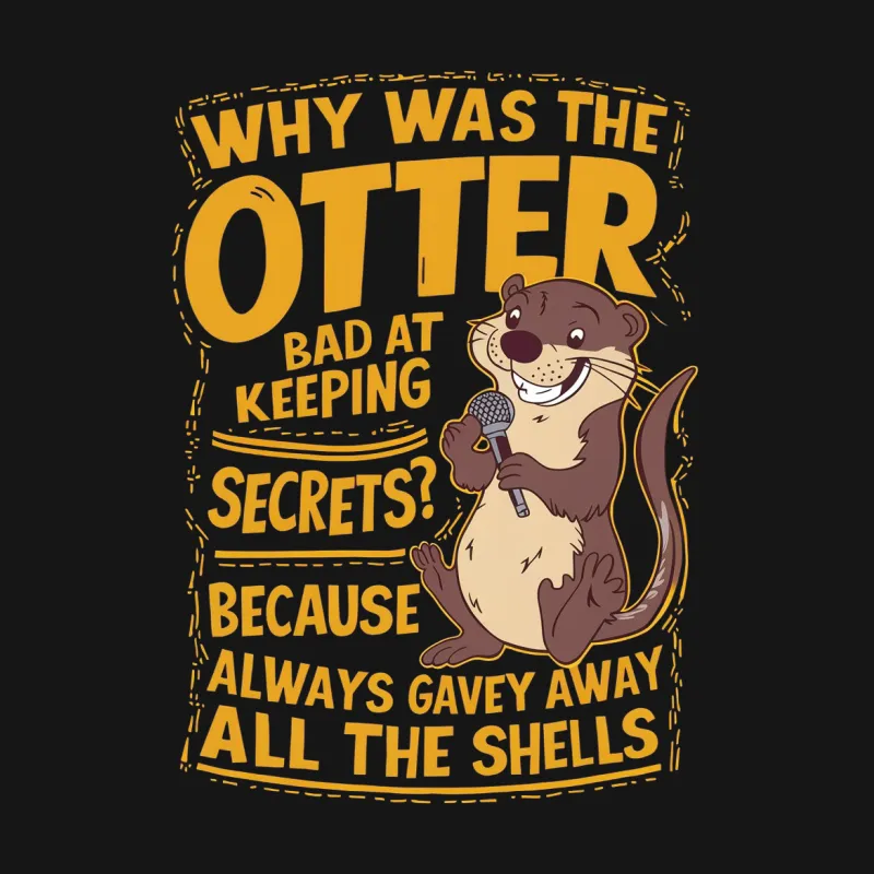 Otter Pun T-Shirt, Funny Otter Joke, Why Was the Otter Bad, Cute Animal Tee, Unisex Graphic Shirt Female T-Shirt