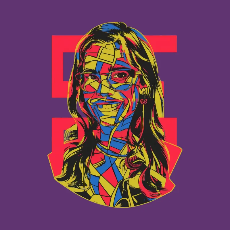 Colorful Pop Art Style Portrait T-Shirt, Vibrant Graphic Tee with Abstract Design Male T-Shirt