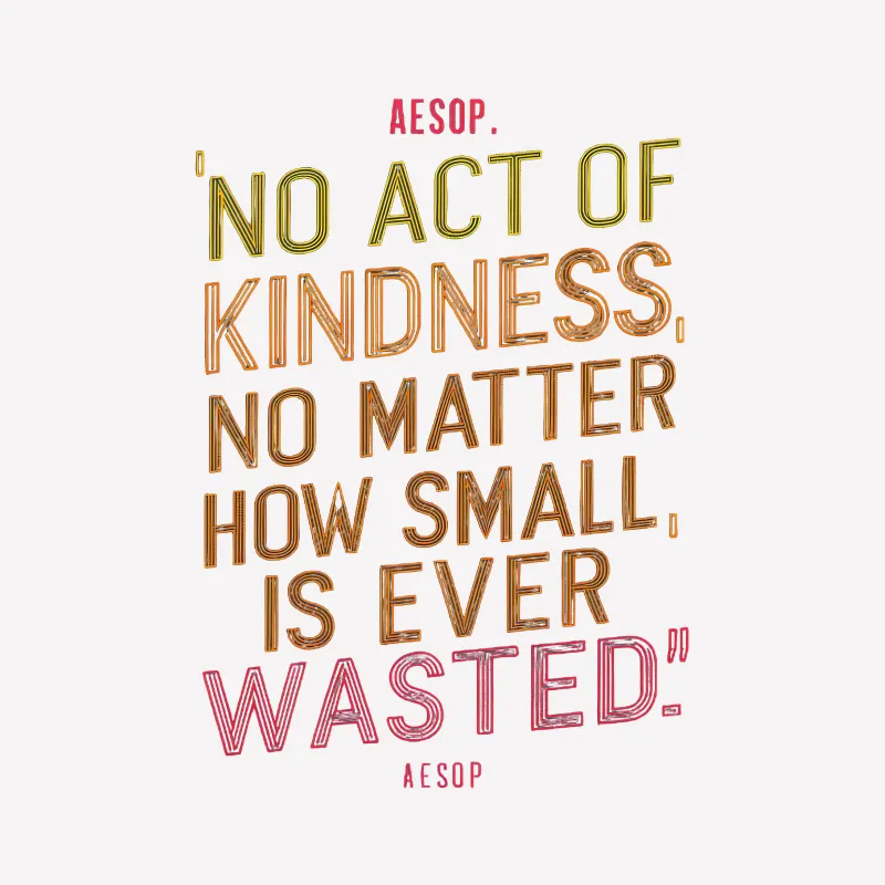 Aesop Quote T-Shirt No Act of Kindness is Ever Wasted Inspirational Tee Female T-Shirt