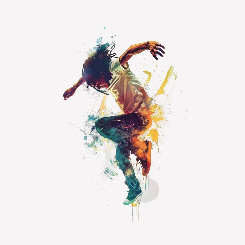 Abstract Dance Art T-Shirt, Colorful Dancer Splash Design Tee, Unisex Modern Dance Lover Top, Gift for Dancers, Casual Wear Female T-Shirt