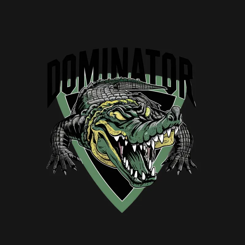 Men's Graphic T-Shirt Dominator Alligator Print, Urban Streetwear, Cool Crocodile Design Tee, Casual Hipster Top, Unique Animal Shirt Male T-Shirt