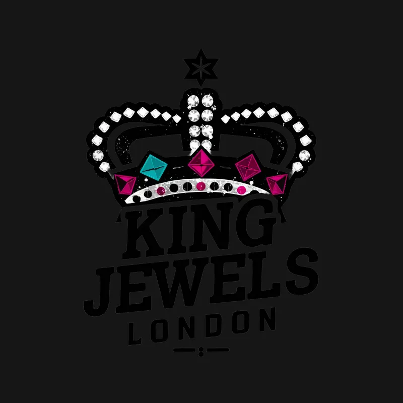 King Jewels London Graphic T-Shirt, Unisex Crown Tee, Urban Style Streetwear, Royal Bling Top, Vibrant Casual Shirt, Gift for Him Female T-Shirt