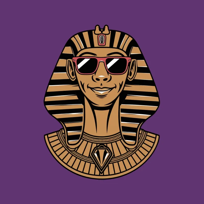 Funky Pharaoh Graphic T-Shirt, Cool Egyptian King with Sunglasses, Unique Casual Wear, Unisex Tee for All Ages Male T-Shirt