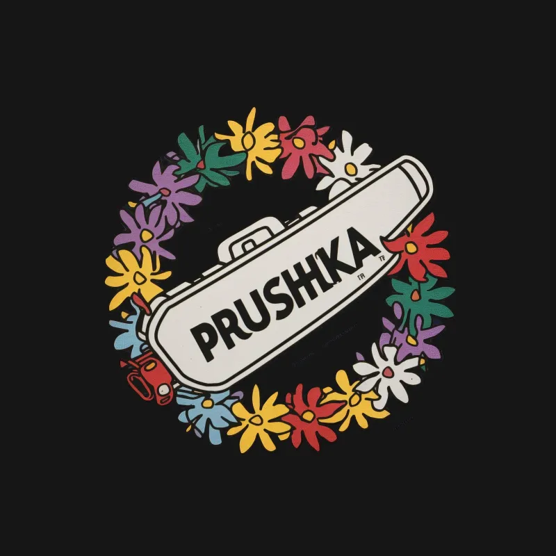 Vibrant Prushka Flower Wreath Graphic Tee - Aesthetic Floral Circle Design T-Shirt Male T-Shirt