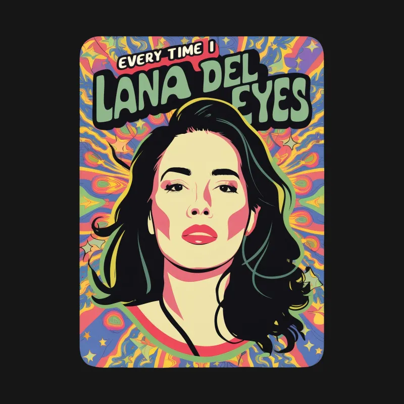 Lana Del Rey Inspired T-Shirt, Psychedelic Pop Art Style, Colorful Casual Tee, Music Fan Apparel, Unisex Graphic Shirt Male T-Shirt