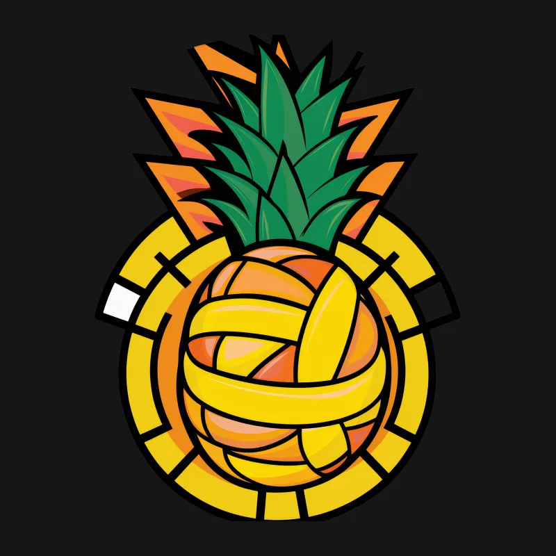 Tropical Pineapple Volleyball Design T-Shirt, Summer Beach Tee, Unisex Casual Sport Shirt, Colorful Athletic Top, Gift for Volleyball Fans Male T-Shirt