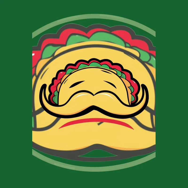 Funny Taco Mustache T-Shirt, Mexican Food Humor Tee, Novelty Graphic Shirt, Gift for Foodies, Casual Wear Unisex Top Male T-Shirt