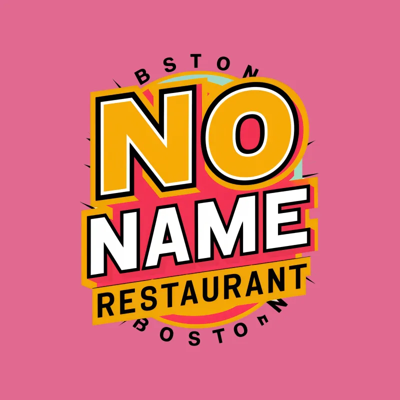 Retro Style T-Shirt, Bold No Name Graphic Tee, Vintage Boston Restaurant Inspired Shirt Male T-Shirt