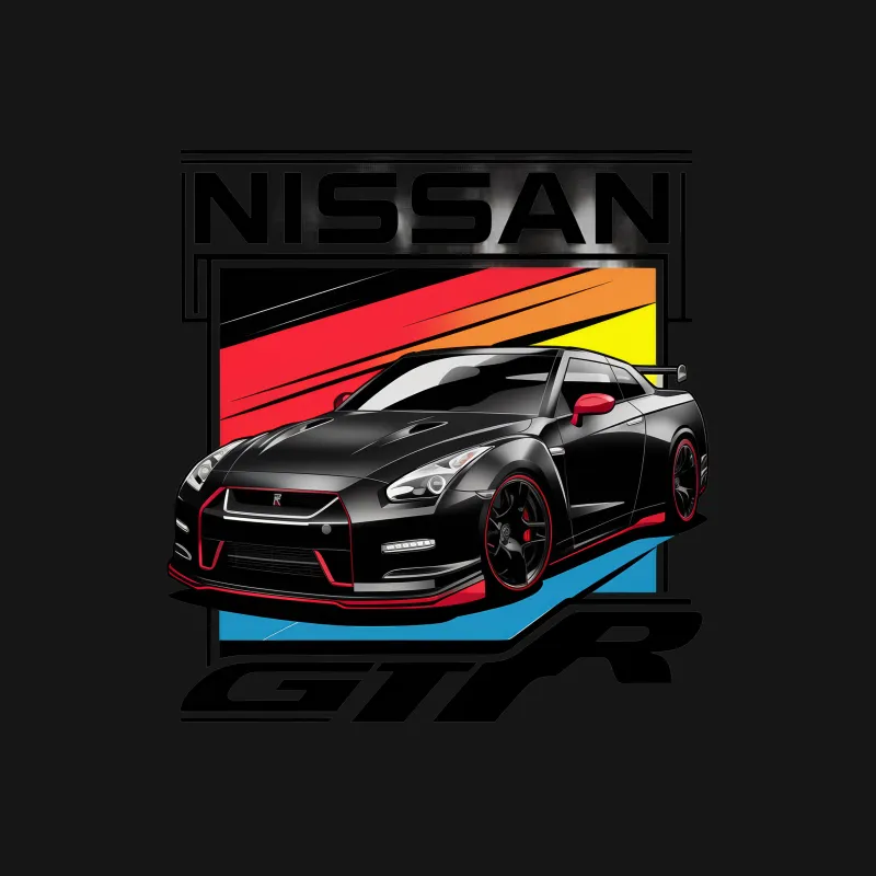 Nissan GTR Inspired Graphic T-Shirt, Sport Car Enthusiast Apparel, Automotive Style Tee, Unique Gift for Car Lovers Male T-Shirt