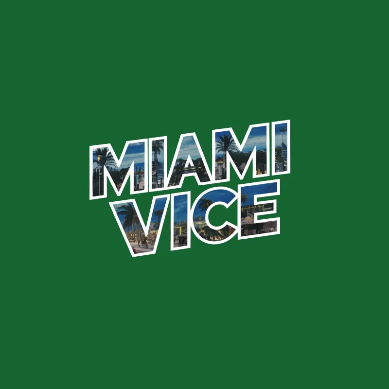 Miami Vice Retro Style T-Shirt, Vintage Skyline Graphic Tee, Unisex 80s Fashion Inspired Top Male T-Shirt