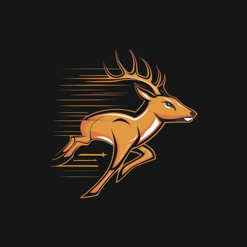 Running Deer Graphic T-Shirt, Nature Inspired Speeding Deer Design, Wildlife Tee for Men and Women Female T-Shirt