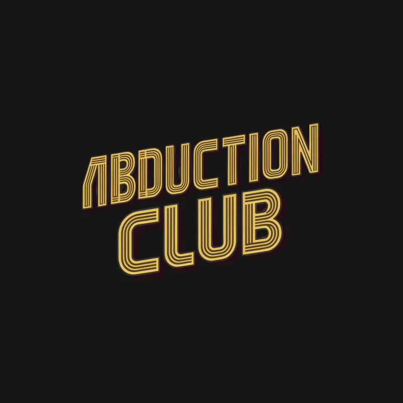 Abduction Club Retro Style Graphic Tee, Vintage Inspired Bold Lettering T-Shirt, Unisex Fashion Male T-Shirt