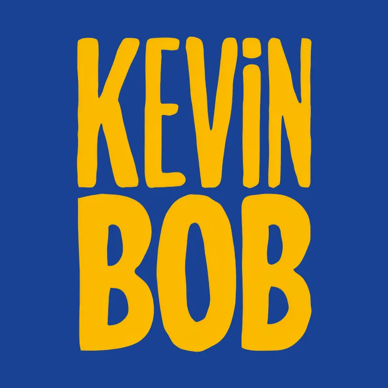 Bright Yellow Kevin Bob Graphic T-Shirt, Fun Cartoon Text Shirt, Bold Summer Style Tee, Casual Outfit Top Male T-Shirt