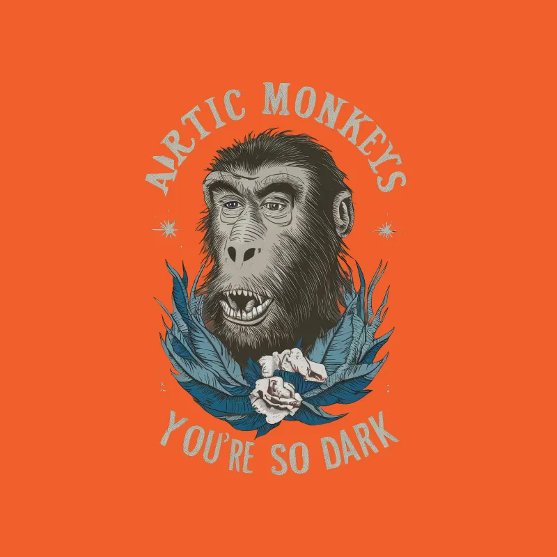 Arctic Monkeys Band T-Shirt, Vintage Style Monkey Graphic Tee, Unisex Music Fan Apparel Male T-Shirt