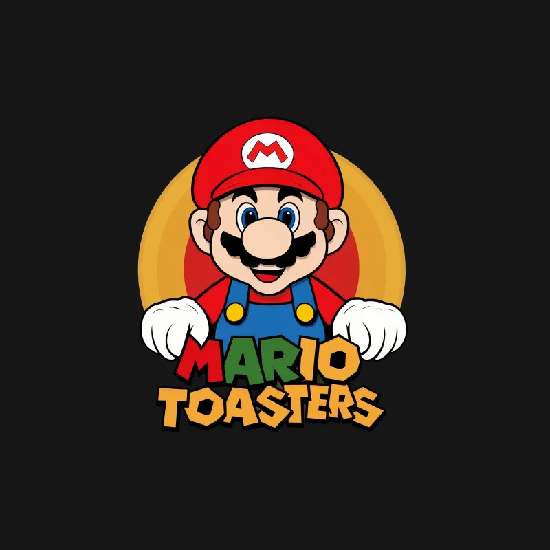 Mario Toasters Graphic T-Shirt, Vintage Video Game Inspired Tee, Unisex Gaming Shirt for All Ages Male T-Shirt