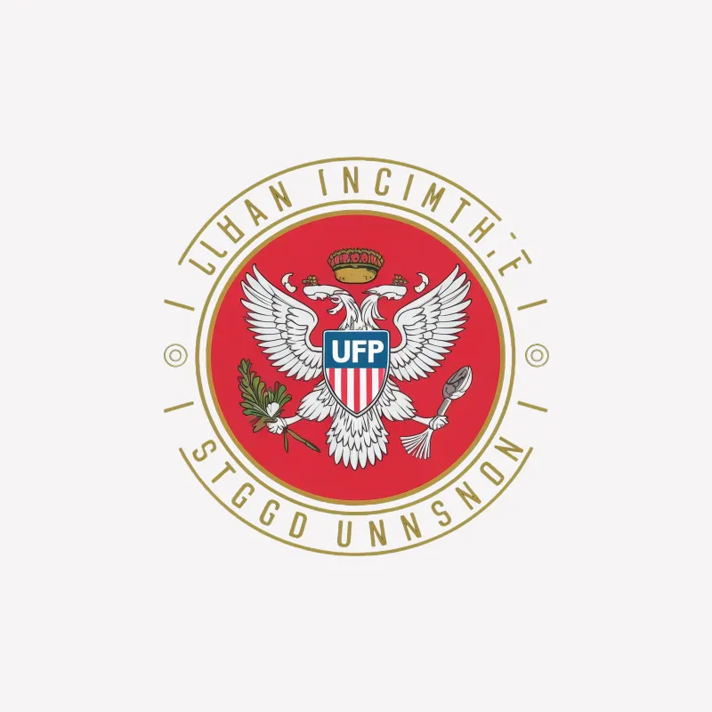 UFP Crest T-Shirt, Vintage Style Emblem with Eagle and Arrows, Patriotic Red Tee Male T-Shirt