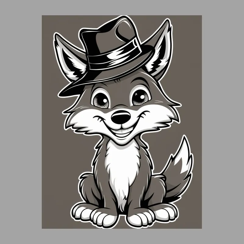 Dapper Fox Cartoon T-Shirt, Cute Stylish Fox in Hat, Animal Graphic Tee, Unisex Casual Wear, Gift for Animal Lovers Male T-Shirt