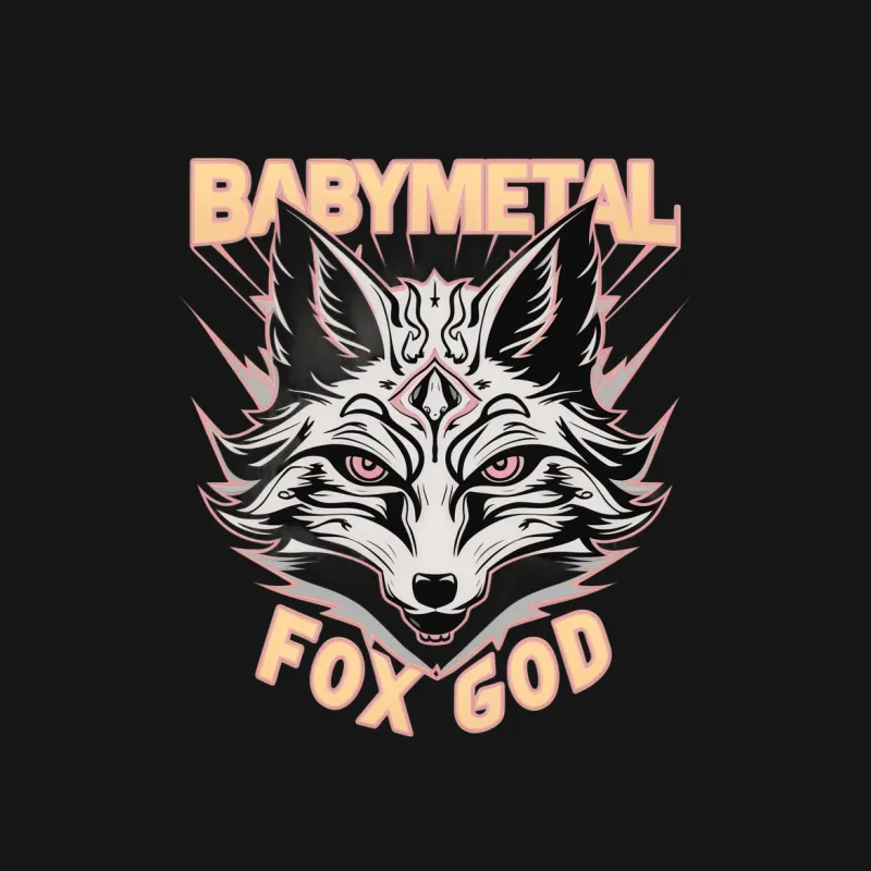 BABYMETAL Fox God T-Shirt, Unique Metal Band Graphic Tee, Unisex Music Fan Apparel Male T-Shirt