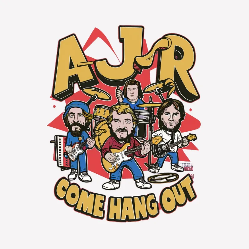 AJR Band Come Hang Out Graphic T-Shirt, Vintage Style Music Tee, Unisex Fan Apparel Male T-Shirt