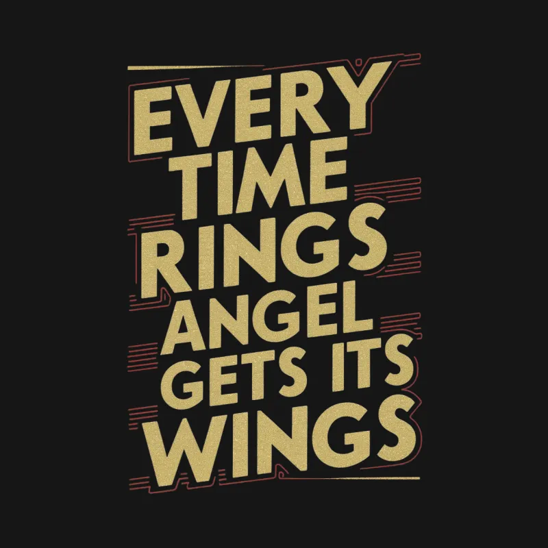 Vintage-Inspired Angel Wings Quote T-Shirt, Gold Glitter Text, Holiday Gift Idea Female T-Shirt