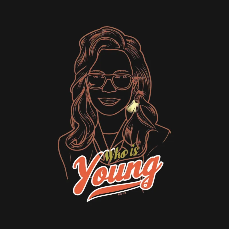 Trendy Who is Young Graphic T-Shirt, Vintage-Inspired Portrait Design, Fashionable Casual Wear Female T-Shirt