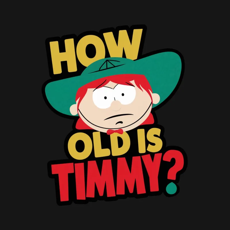 Funny How Old Is Timmy? Cartoon Character T-Shirt, Bright Colors, Unisex Tee Male T-Shirt