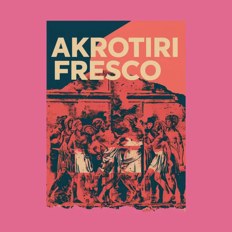 Akrotiri Fresco Vintage Art T-Shirt, Ancient Minoan Culture Design, Unique Historical Graphic Tee, Unisex Shirt Male T-Shirt