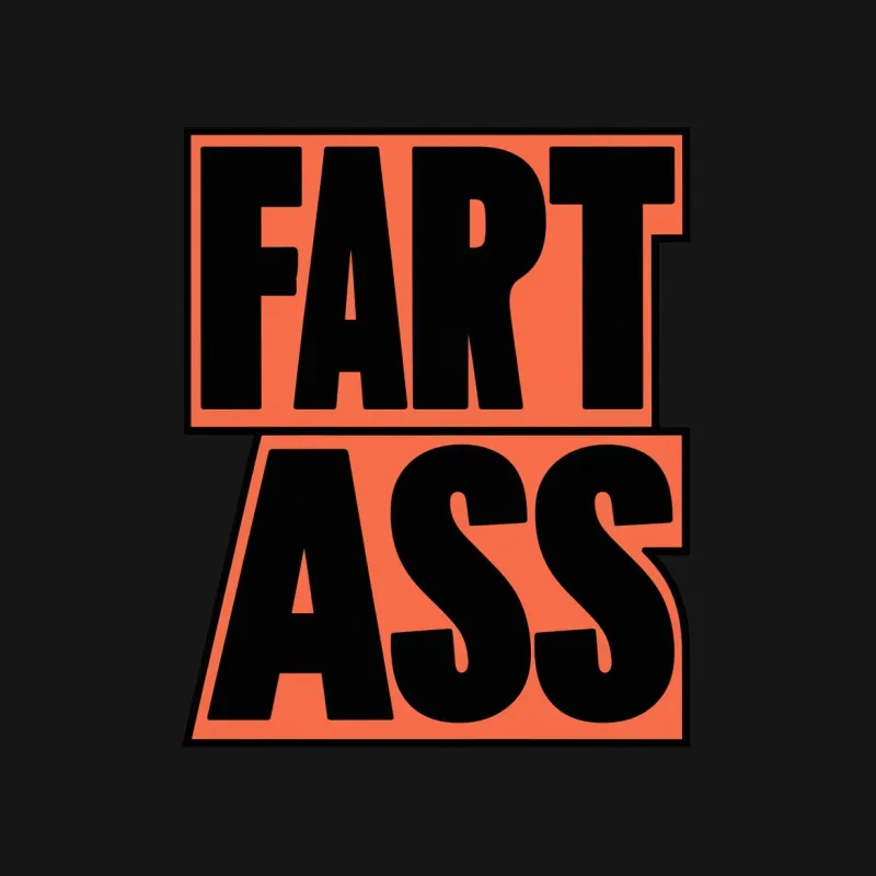 Bold Orange Fart Ass Text Funny T-Shirt, Unisex Comic Print Tee, Trendy Casual Graphic Shirt, Gift for Friends Male T-Shirt