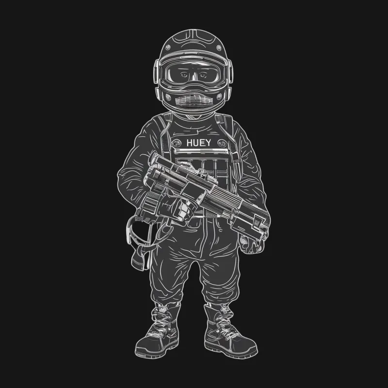 Astronaut Concept Art T-Shirt, Space Explorer with Gun, Graphic Tee, Unique Sci-Fi Design, Gift for Space Fans Male T-Shirt