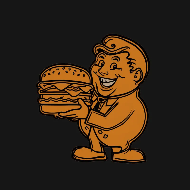 Vintage Burger Man T-Shirt, Retro Diner Style Graphic Tee, Food Lover Casual Wear, Unique Gift Idea Male T-Shirt